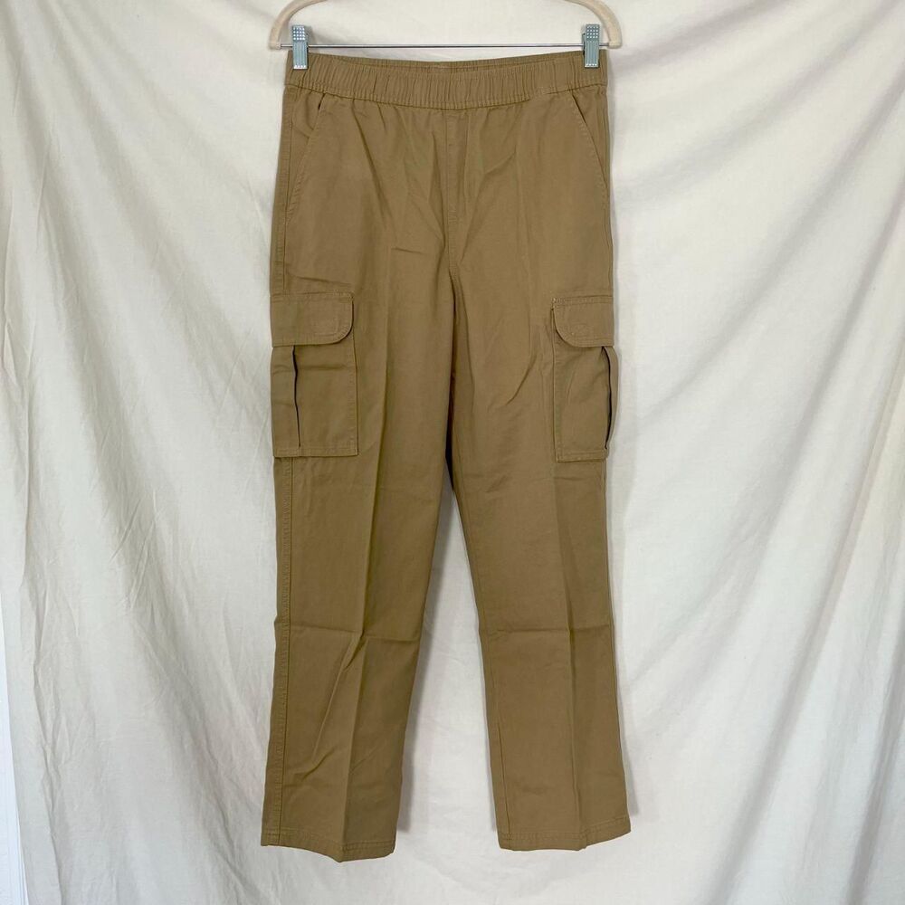 NWT The Children's Place Boys Uniform Twill Woven Pull On Cargo Pants Tan 14H